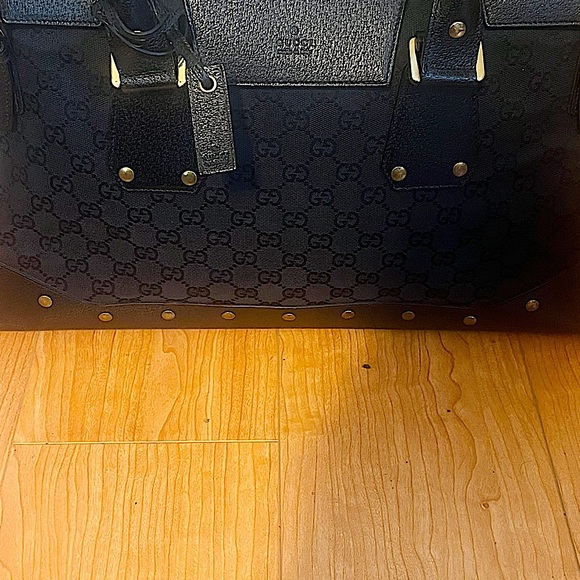 Authentic Gucci Rare Tom Ford Black Monogram GG Studded Oversized Travel Bag - Picture 4 of 14